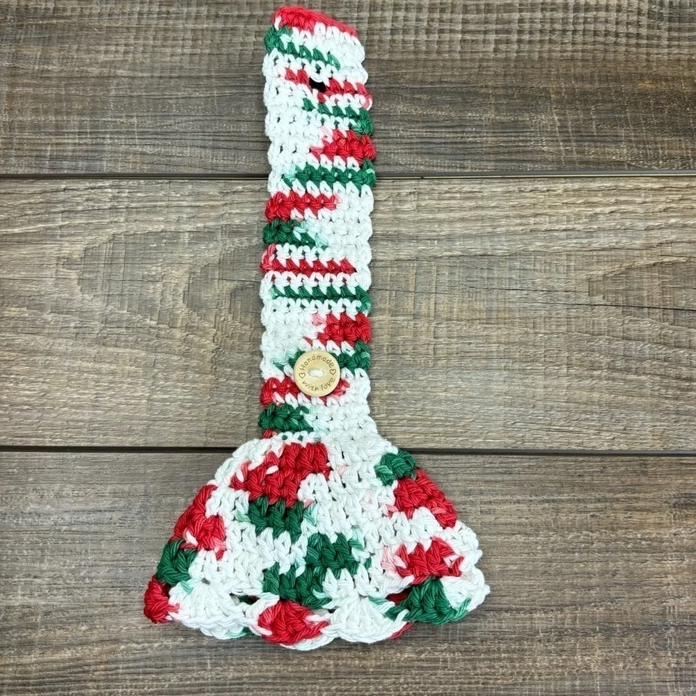 Kitchen Tea Hand Towel‎ Topper Holder Christmas Holiday Cotton Crochet by Seller